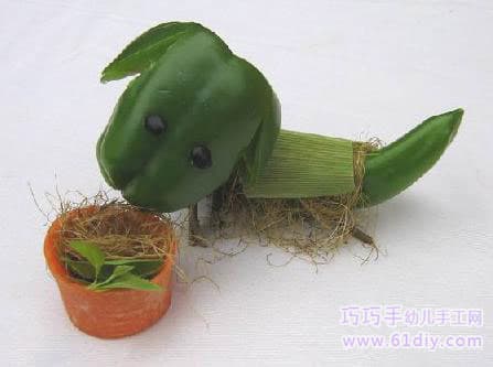 Puppy made from vegetables (vegetables and vegetables)