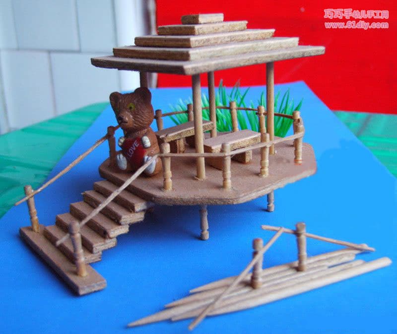 Handmade work - toothpick pavilion