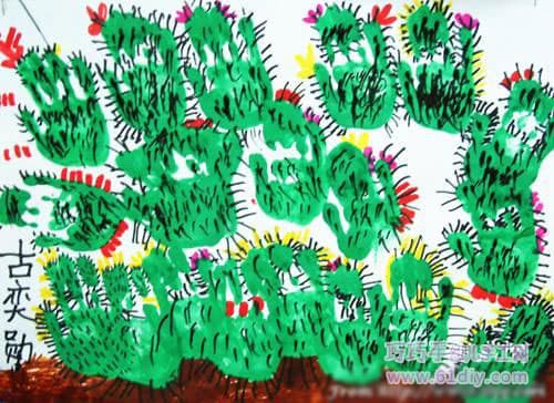 Creative hand prints - cactus