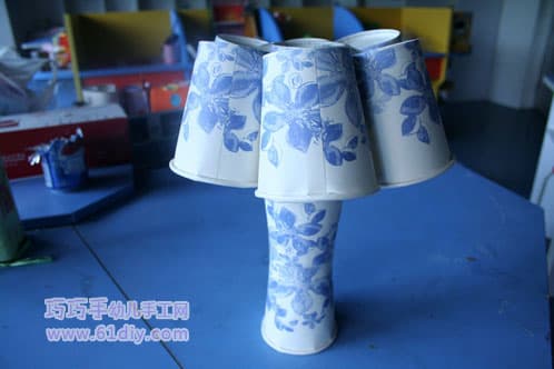 Paper cup table lamp handmade work