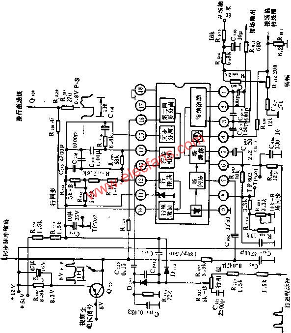 Application circuit diagram of LH11235 field scanning circuit 