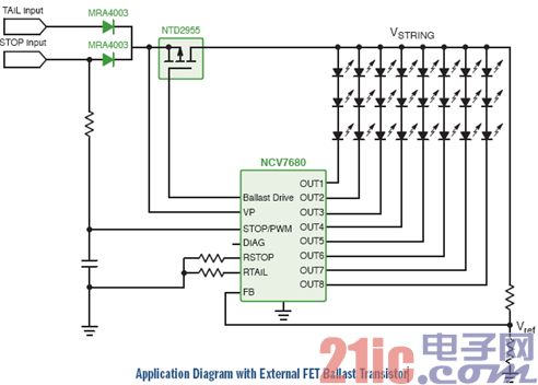 Figure 5: Application diagram with external FET ballast transistor