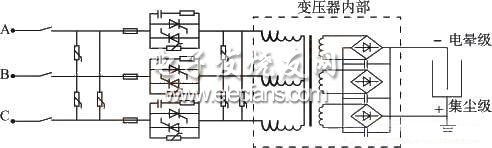 Three-phase power main circuit schematic