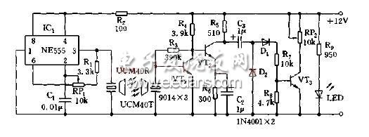 Ultrasonic liquid level indicator circuit