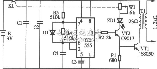 Circuit diagram of foot-pass magnetic therapy step-down shoes