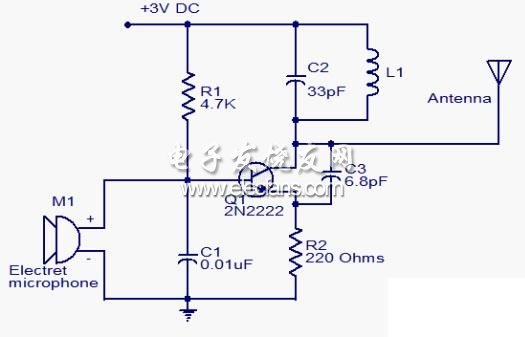 Miniature FM transmitter circuit diagram