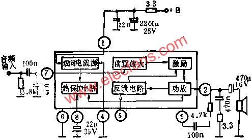 D2611 internal block diagram and peripheral circuit diagram 