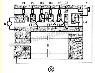 Deaf hearing aid made of discrete components