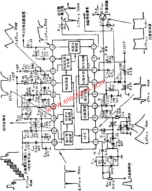 Application circuit diagram of DG5435 field scanning circuit 