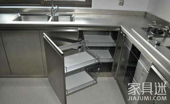 Stainless steel cabinet countertop