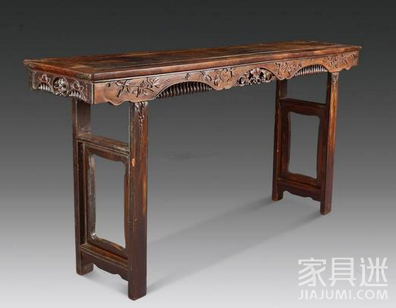 Late Qing Dynasty, red wood carving, floral pattern