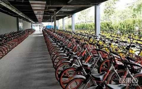 Bicycle parking lot at Longze Subway Station, Beijing