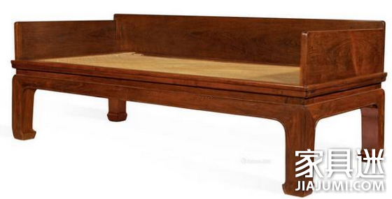 Yellow huanghuali high beam waist horseshoe foot three screen wind single board Waizi Arhat bed