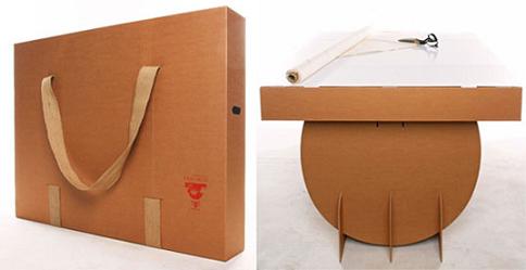 Portable cardboard dining table