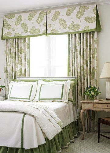 In order to maintain consistency, the curtains and bedding are the same in color and even the pattern.