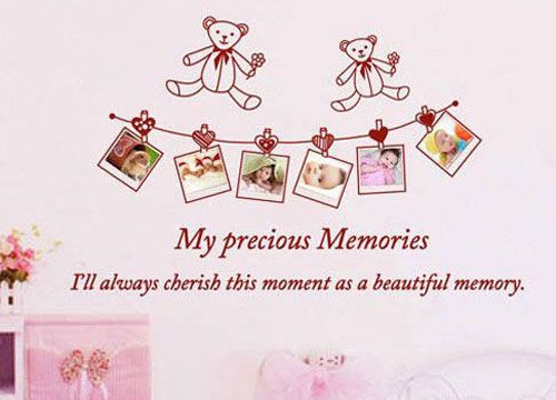 It is also a good choice to make a wall with the photo of the little princess. Show the baby's photo and use it to make an embellishment with this cute bear wallpaper. It is also easy to replace and can be updated at any time to make the bear grow up as a little princess. witness