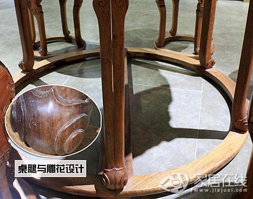 Jinjingfang Huanghuali Round Table and Stool Picture