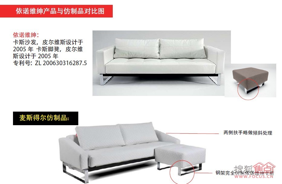 Innovative product and imitation comparison chart ä¾è¯ºç»´ç»…产å“与仿制å“对比图
