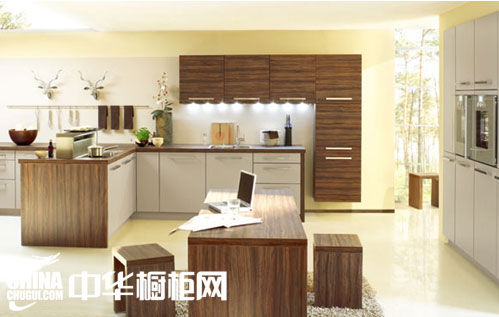 Wood color whole cabinet case one