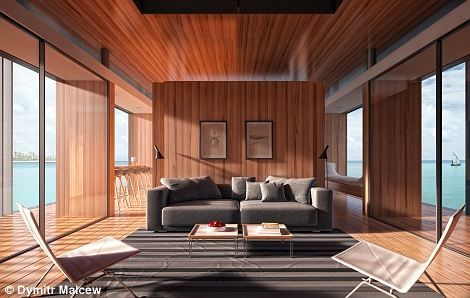 The house is built on a giant floating board and can float on the surface of the water. The fully transparent floor-to-ceiling glass wall allows guests to feel the thrill of being surrounded by water in 360 degrees.