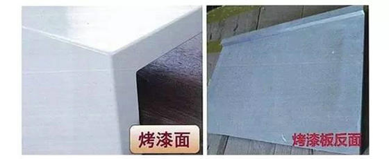 Painted surface with unpainted painted lacquered plate back