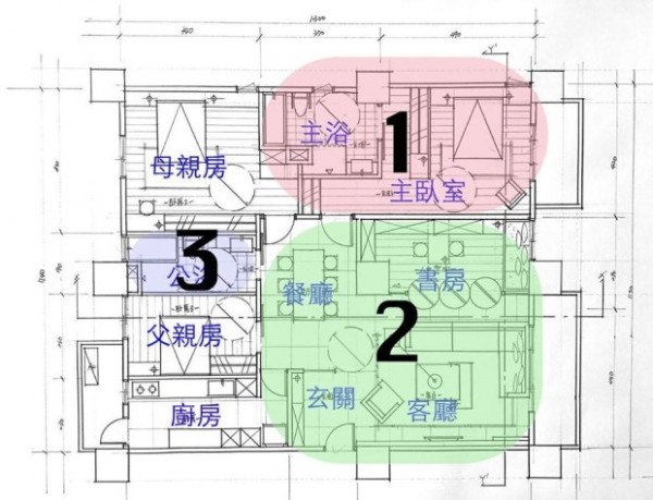 Stages 1, 2, and 3 symbolize the order in which the homeowner organizes the space at home. (Photo courtesy of Lin Lingling)