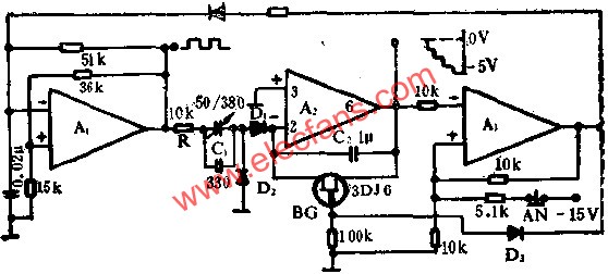 Operational amplifiers form a staircase wave generator circuit diagram 