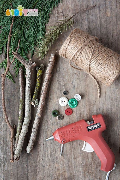 DIY branch button pendant