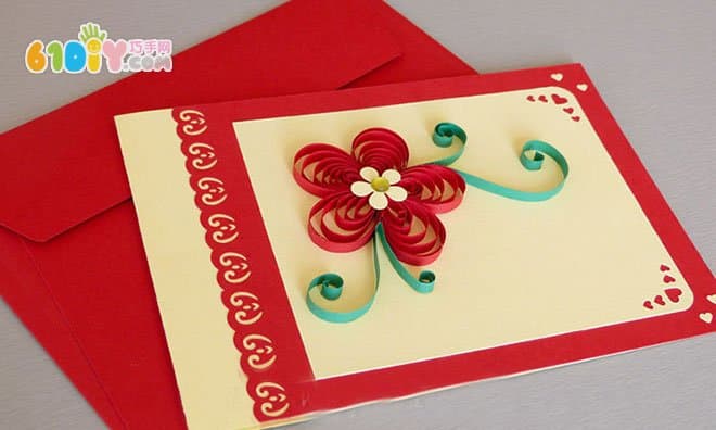 New Year DIY making beautiful paper flower card