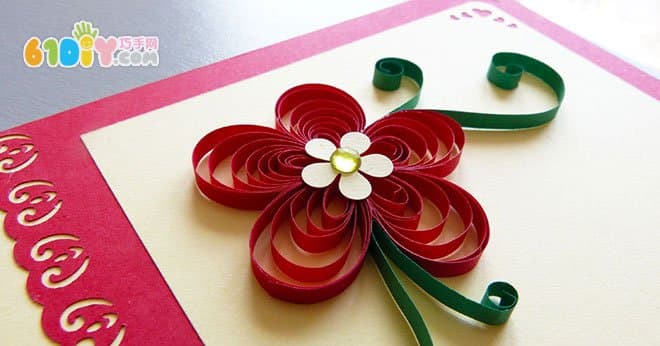 New Year DIY making beautiful paper flower card