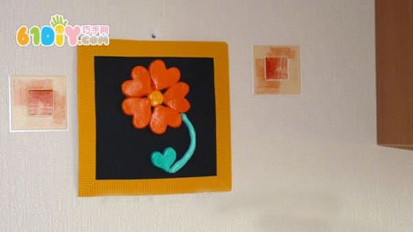 Children's DIY salt dough flower decorative painting