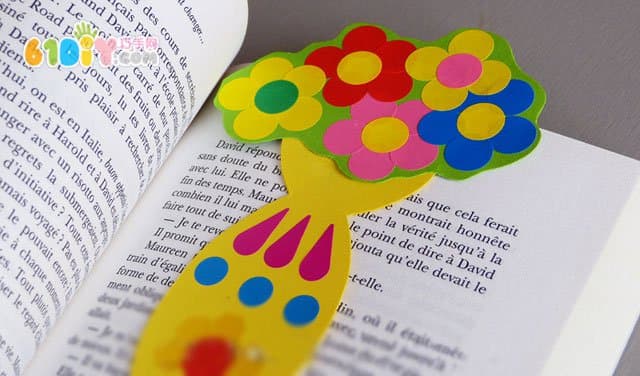 Children's handmade beautiful bouquet bookmarks