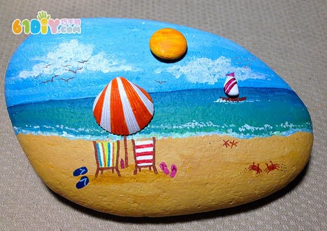 Cobblestone creative handcraft beautiful beach