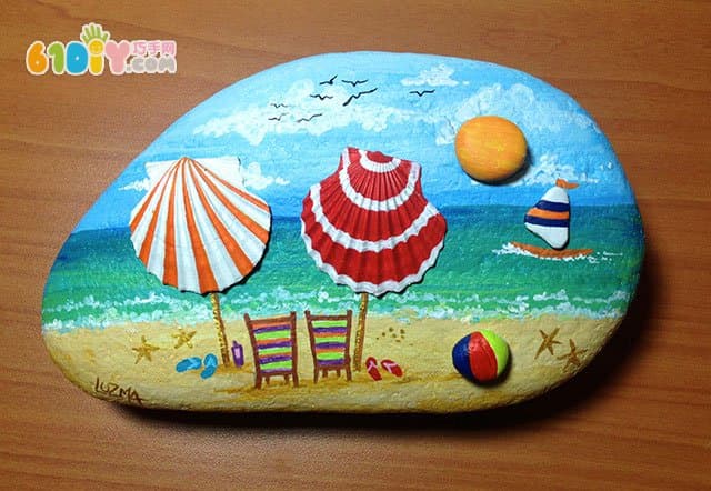 Cobblestone creative handcraft beautiful beach