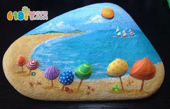 Cobblestone creative handcraft beautiful beach