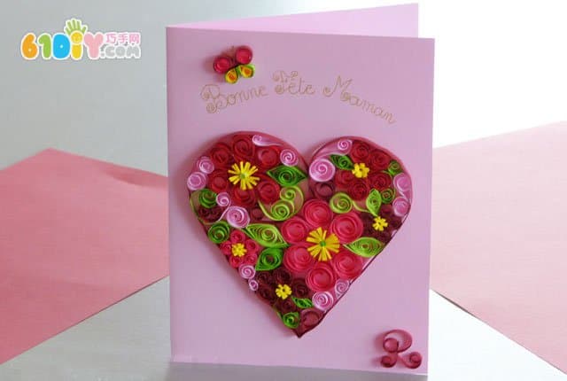 Yan paper handmade tutorial: love flower greeting card