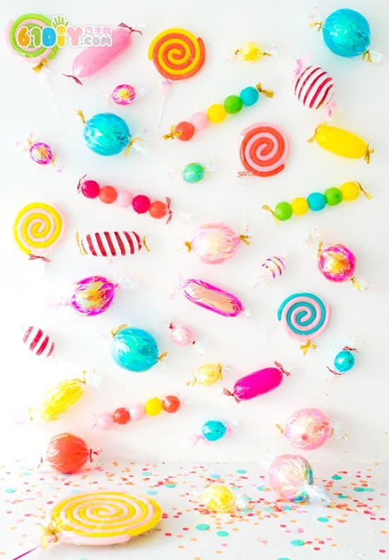 Balloon making festive candy decorative wall