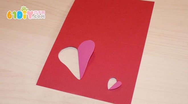 Make a three-dimensional double heart greeting card full of love