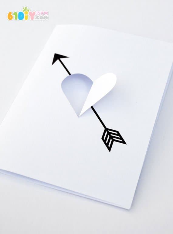 Valentine's Day Heart Arrows Greeting Card Handmade