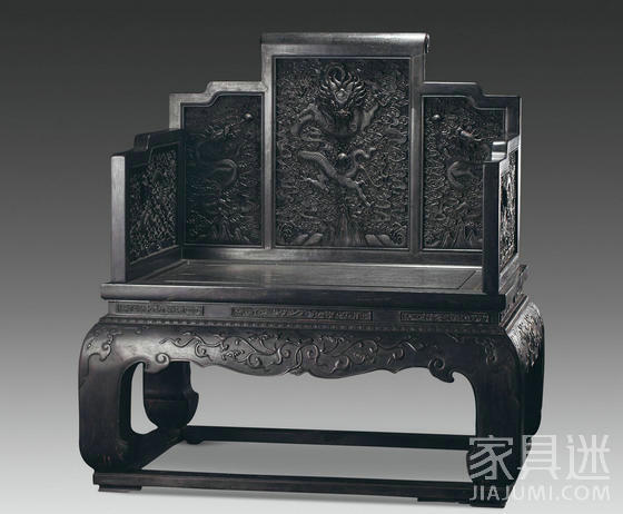 Rosewood carving dragon dragon throne (with foot pedal)