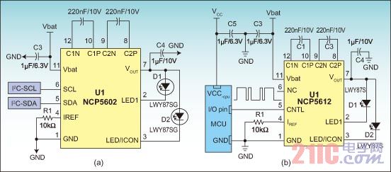 2 LED charging pump driver applications