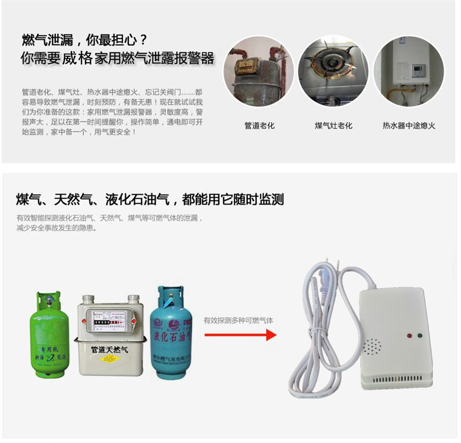 Household gas leak alarm