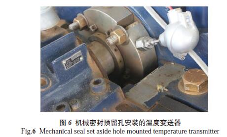 Mechanical seal reserved hole temperature transmitter