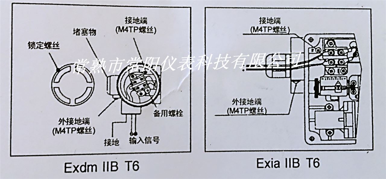 YT-1000L Valve Positioner Electrical Connection Exdm T6 or EXIA IIB T6