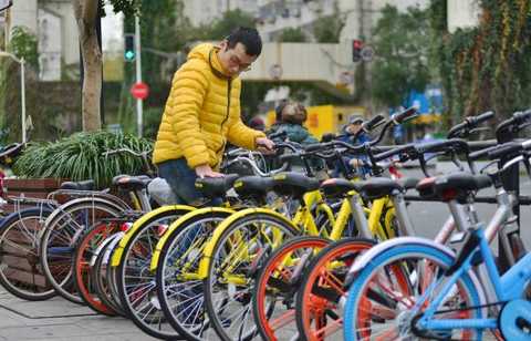 More and more shared bicycles.