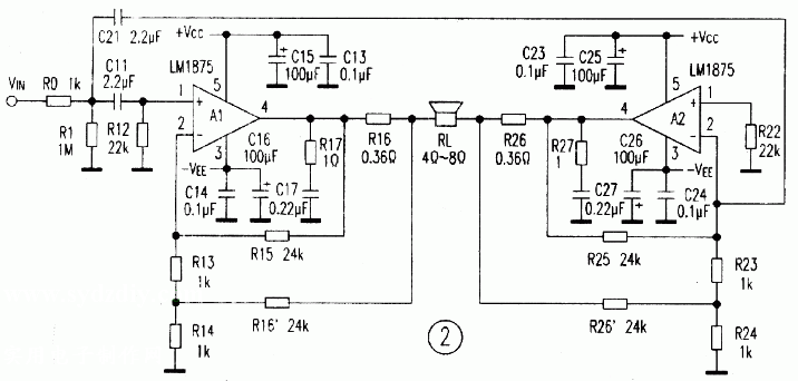 LM1875 application experiment and current feedback BTL circuit design