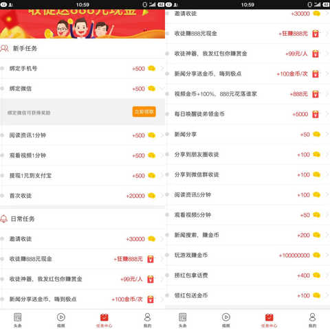 Comparison of the tasks of two rebate "headlines" products
