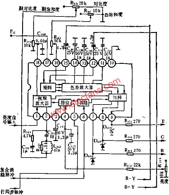 BJ5612 block diagram and peripheral circuit diagram 