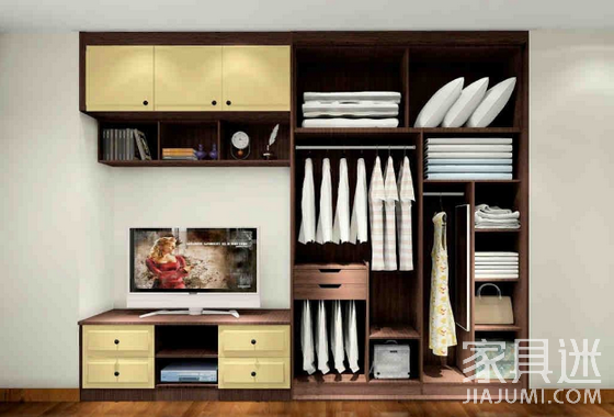 Built-in TV cabinet wardrobe combination