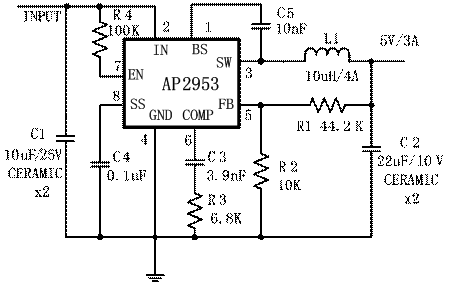 Figure 3: Typical application circuit for the AP2953.